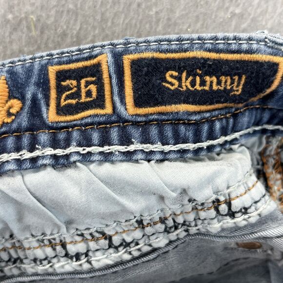 ROCK REVIVAL Yui Womens Skinny Jeans Tag Size 26 Low Rise Dark Wash - Picture 15 of 16